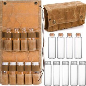 Waterproof Waxed Canvas Travel Spice Kit Seasoning Bottle Storage BagOutdoor1Set